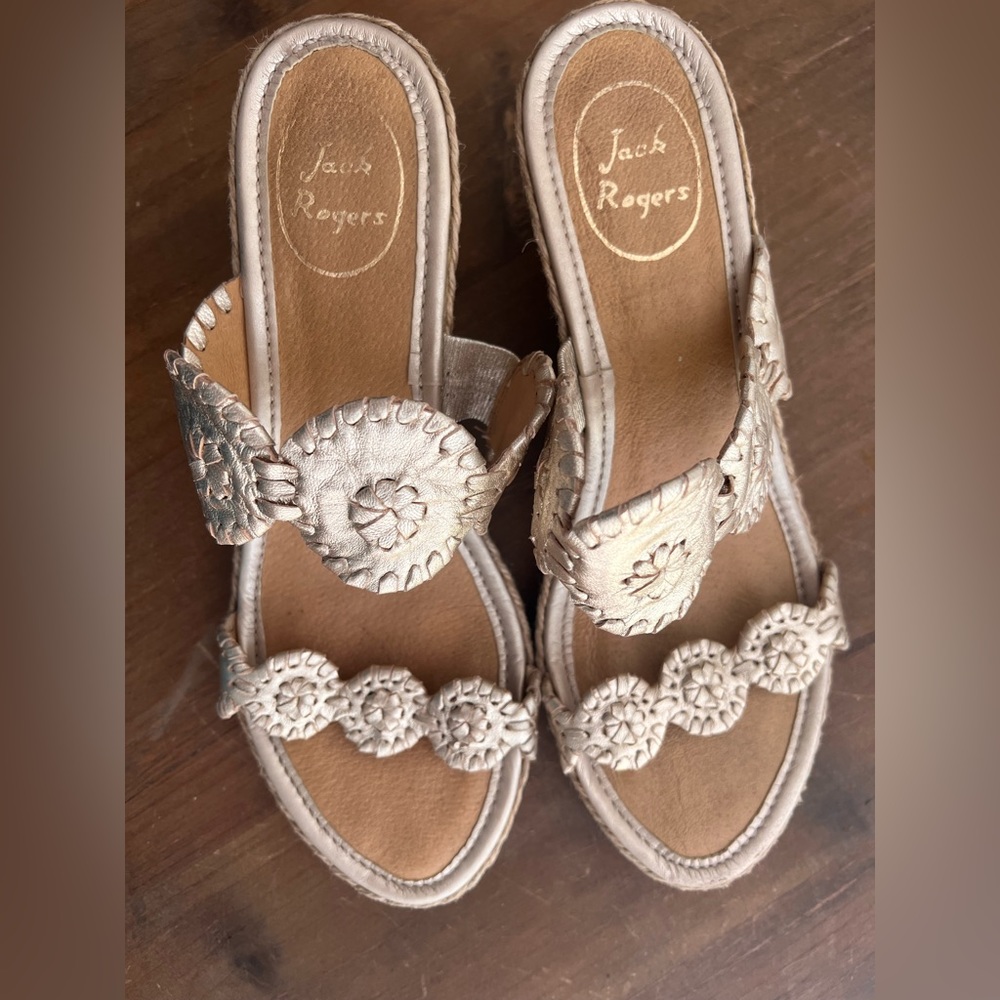 Jack Rogers mid wedge sandals